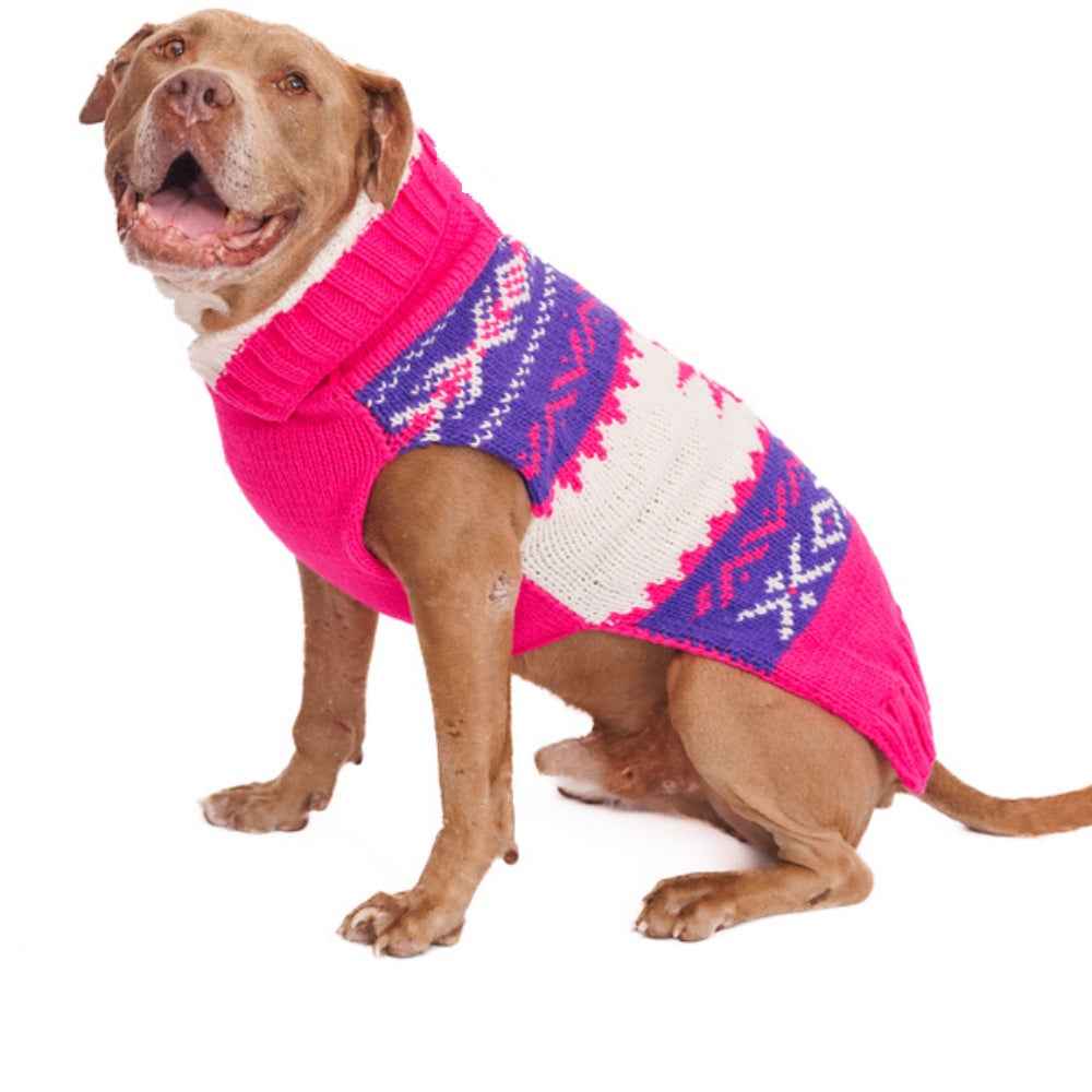 Chilly Dog Pink Vail Knit Wool Dog Sweater