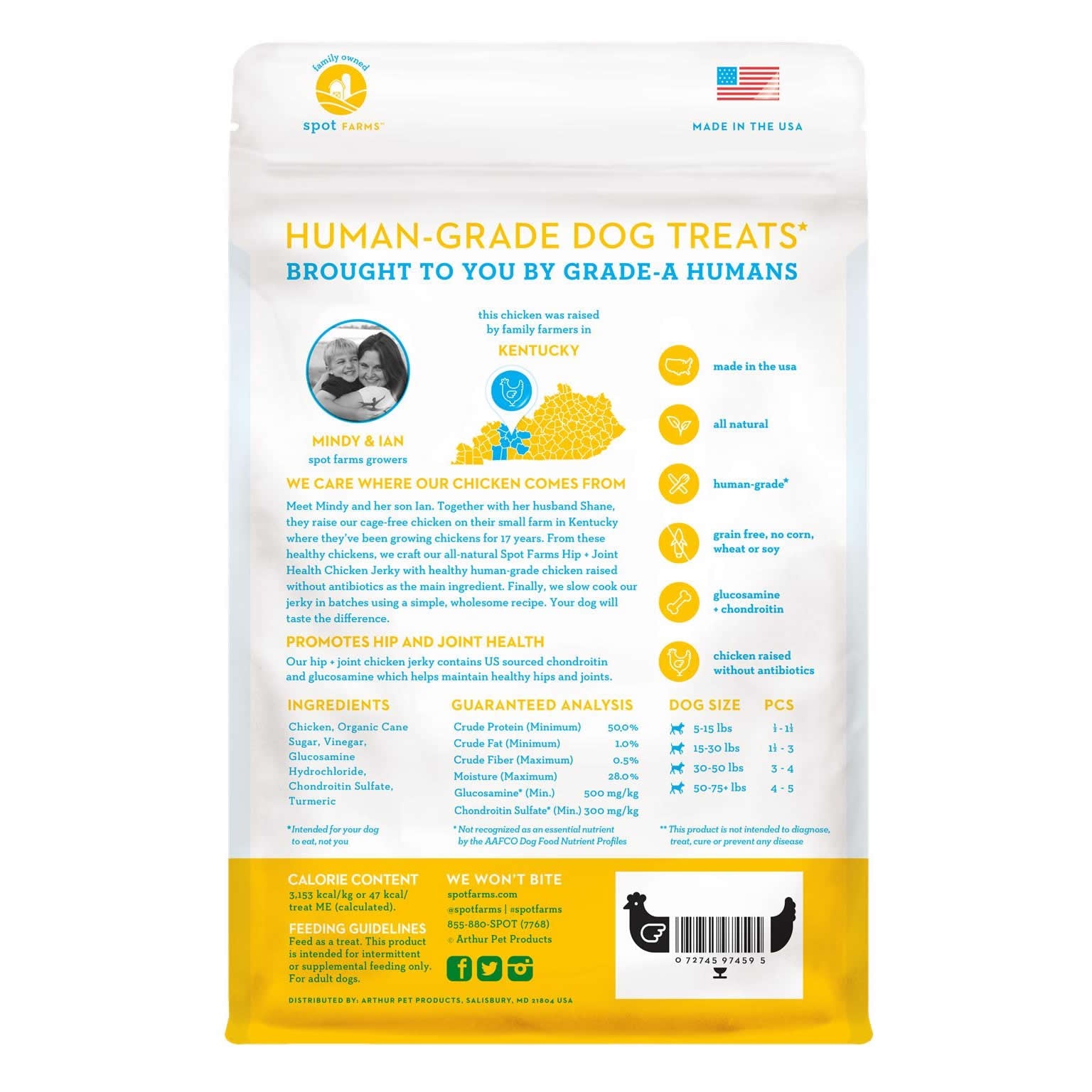 Spot Farms Dog Grain Free Jerky Hip & Joint Chicken (12oz) - HT Animal Supply