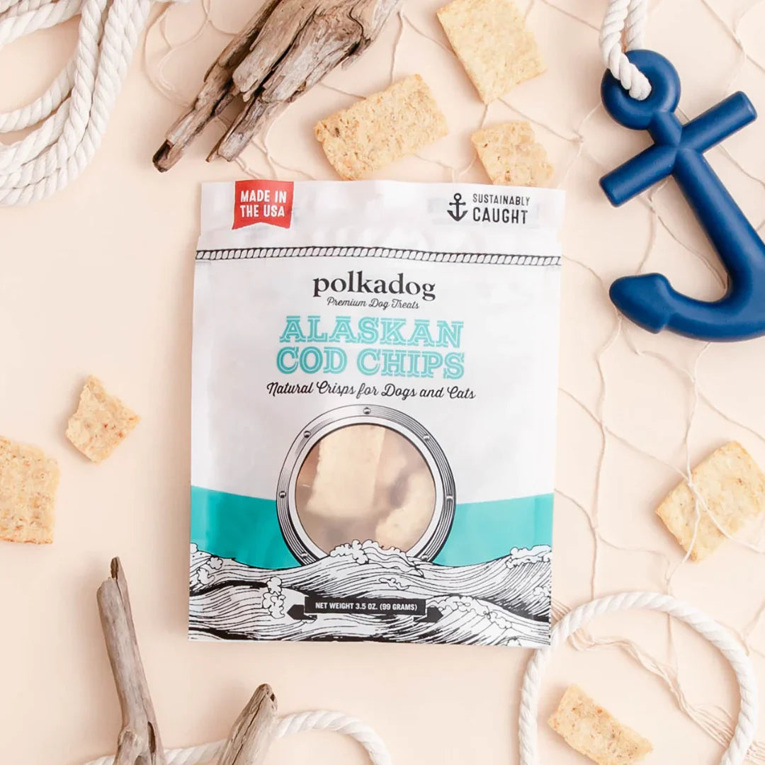Polkadog Alaskan Cod Chips Dog Treats (3.5oz) - HT Animal Supply