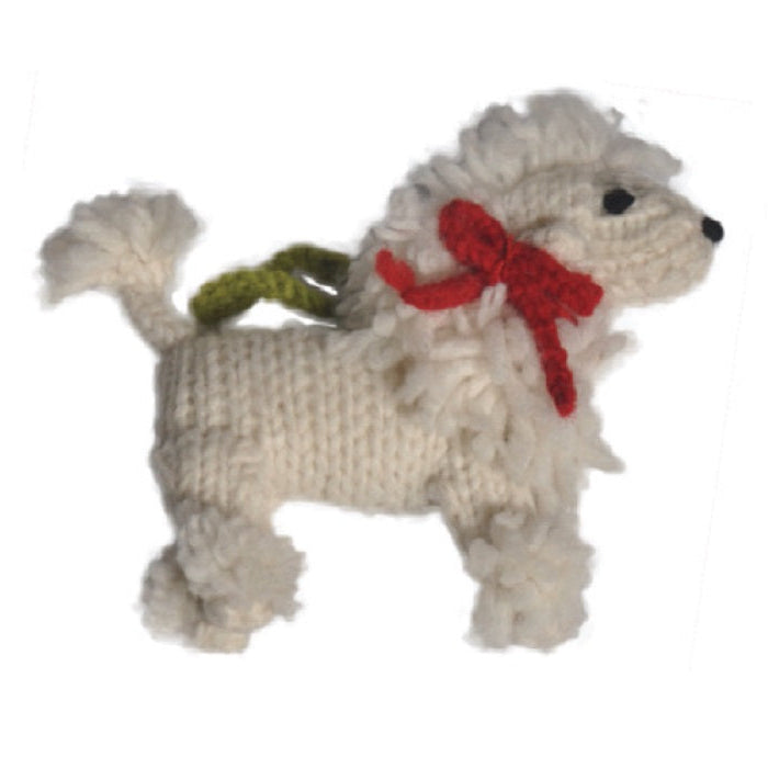 Chilly Dog White Poodle Wool Ornament
