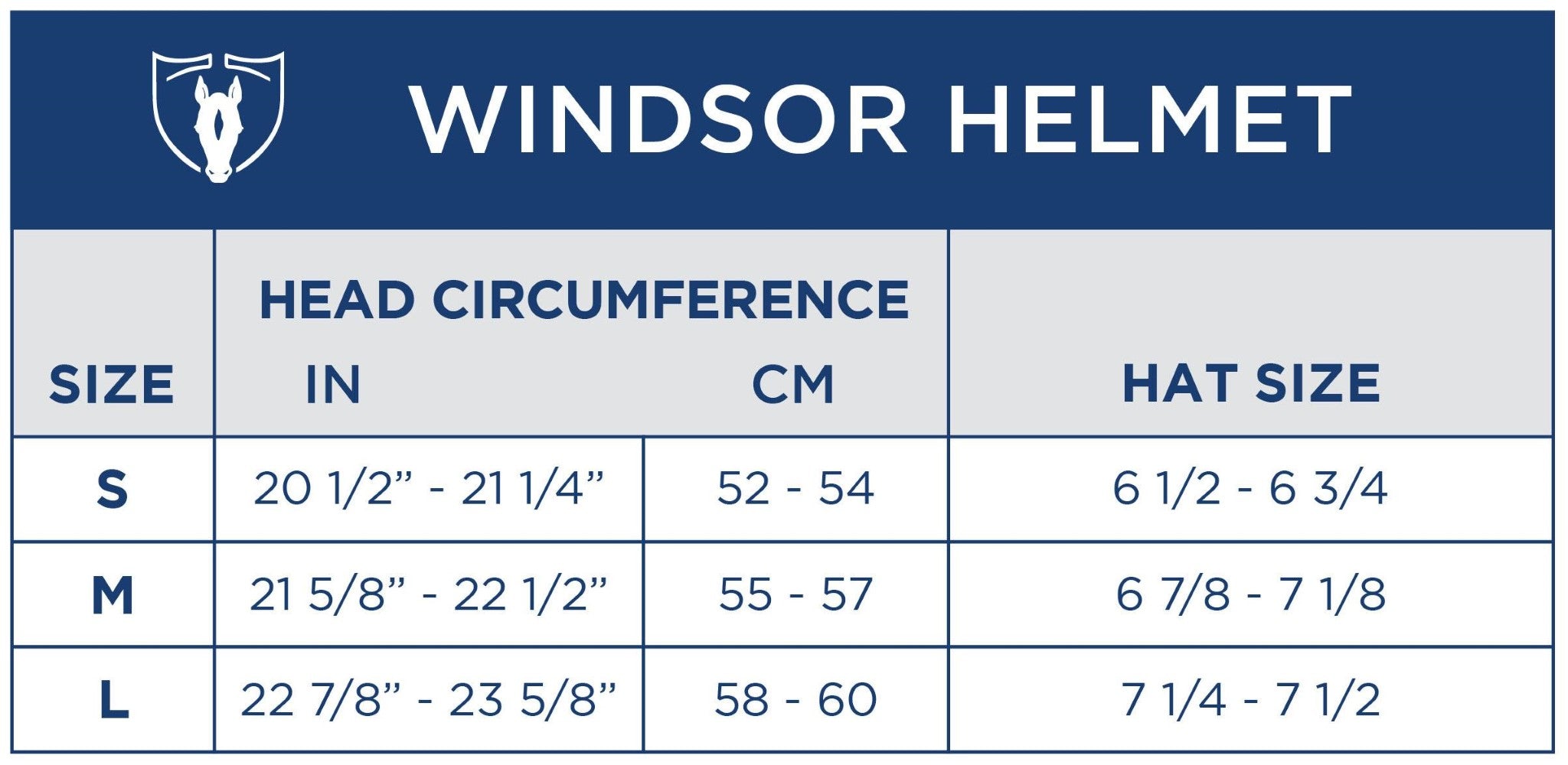 Tipperary Windsor MIPS Wide Brim Helmet Size Chart