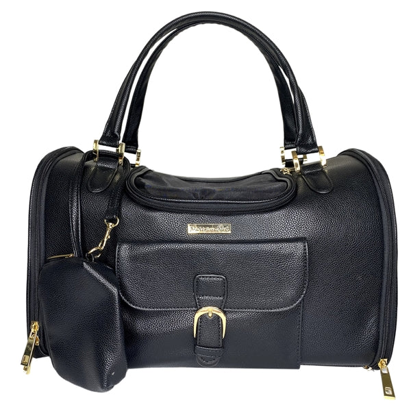 Parisian Pet Sonoma Carrier for Dogs & Cats – Luxury Black Travel Pet Carrier, Soft and Lightweight Design