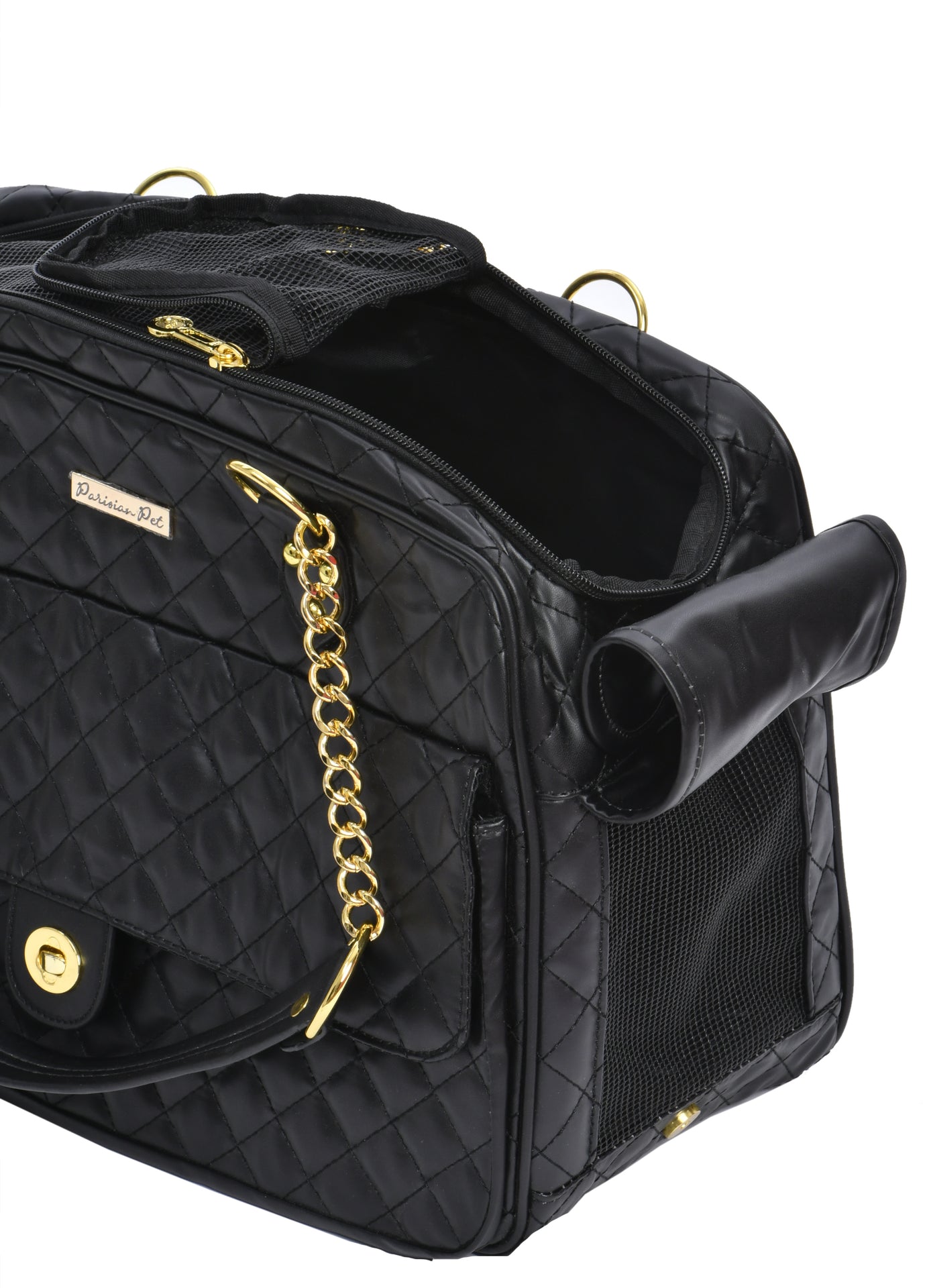 Parisian Pet London Quilted Carrier-Black