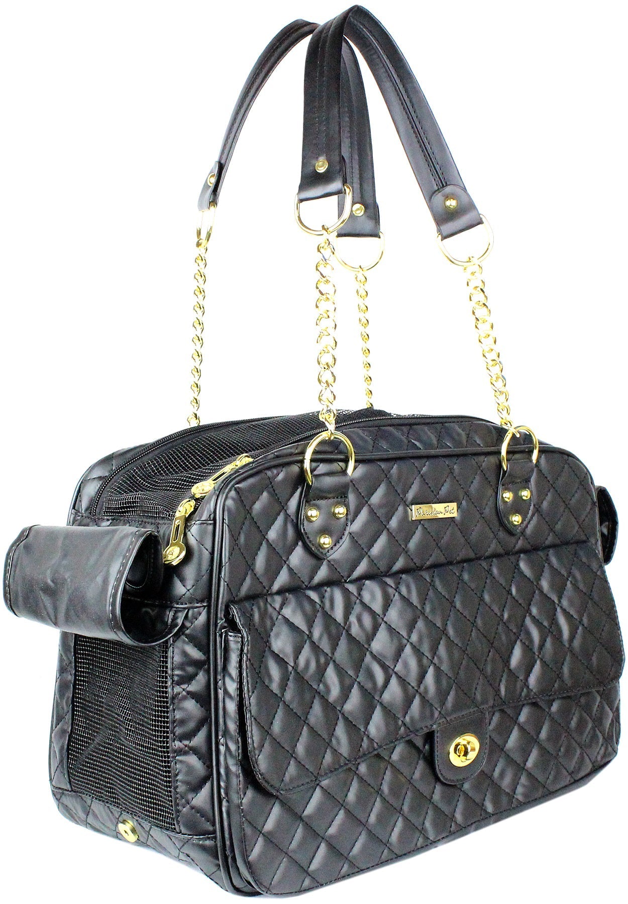 Parisian Pet London Quilted Carrier-Black