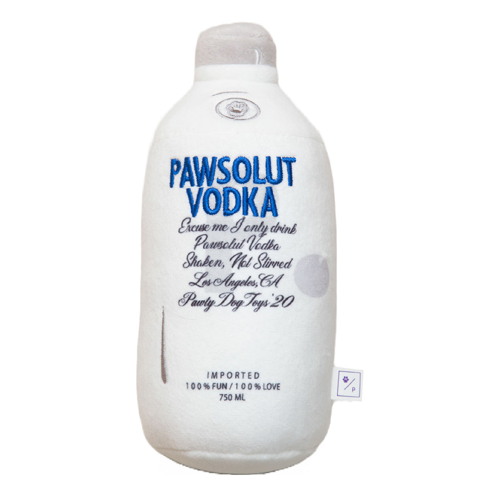 Pawty Pawsolut Vodka Bottle Plush Squeaky Dog Toy