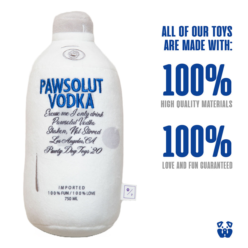 Pawty Pawsolut Vodka Bottle Plush Squeaky Dog Toy
