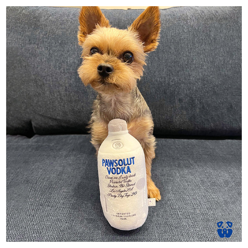 Pawty Pawsolut Vodka Bottle Plush Squeaky Dog Toy