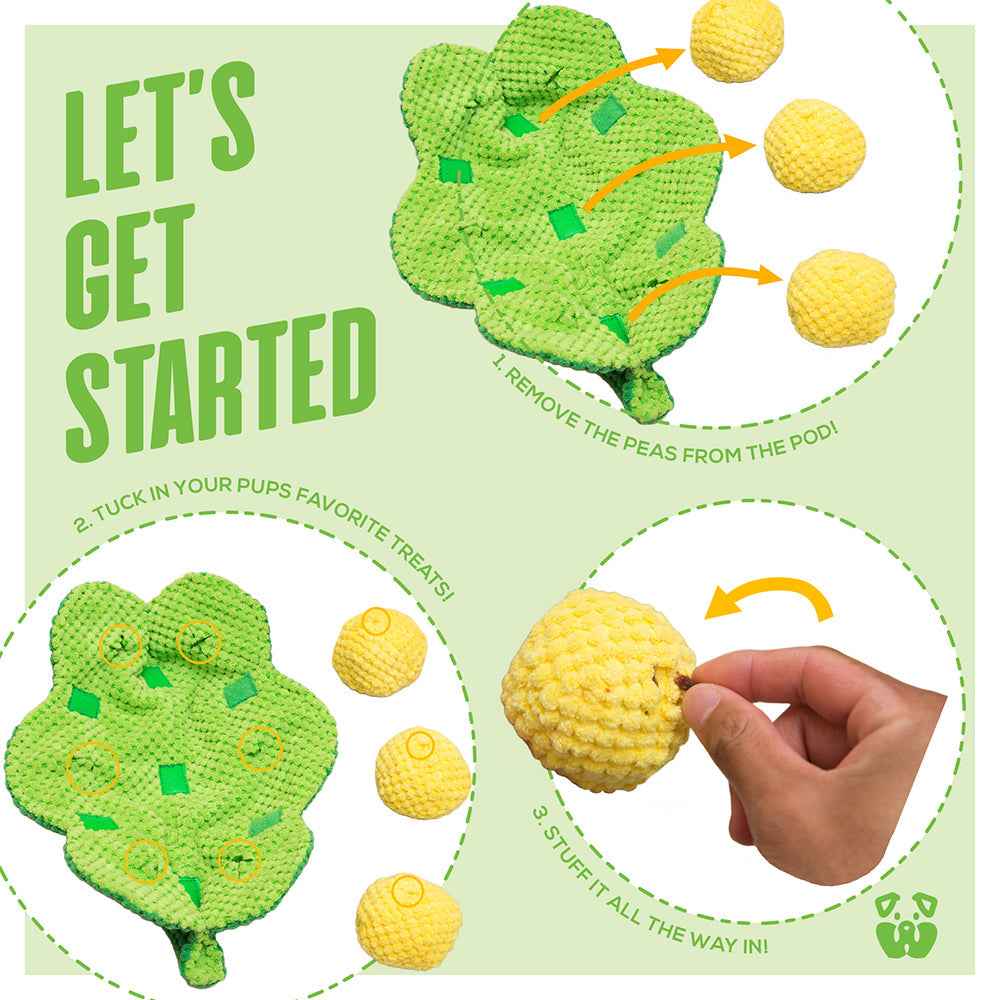 Pawty Pea Pod Interactive Plush Dog Toy