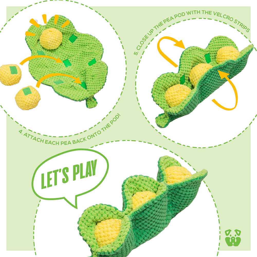 Pawty Pea Pod Interactive Plush Dog Toy