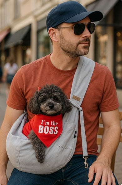 Parisian Pet - Gray Sling Carrier for Dogs & Cats - Hands-Free Pet Transport Solution