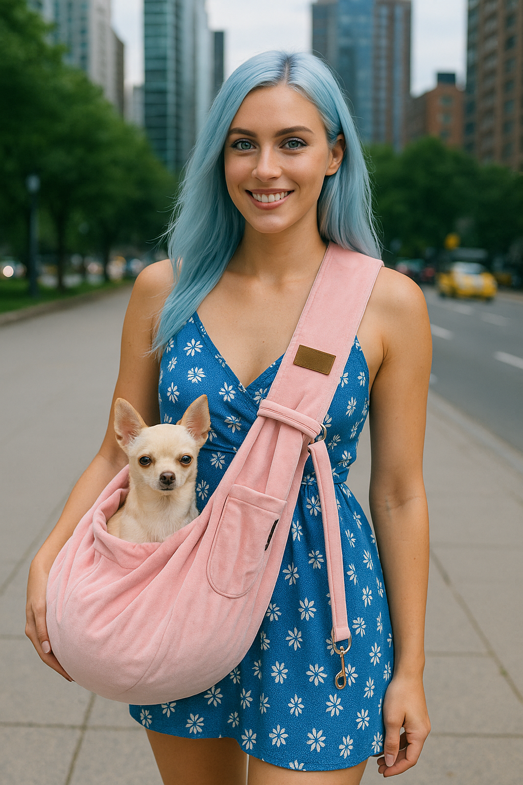 Parisian Pet Sling Carrier for Dogs & Cats  Travel-Friendly, Stylish Pink Sling Carrier for Pets