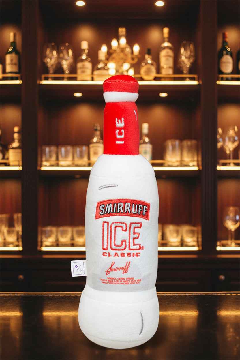 Pawty Smirruff Ice Bottle Squeaky Dog Toy