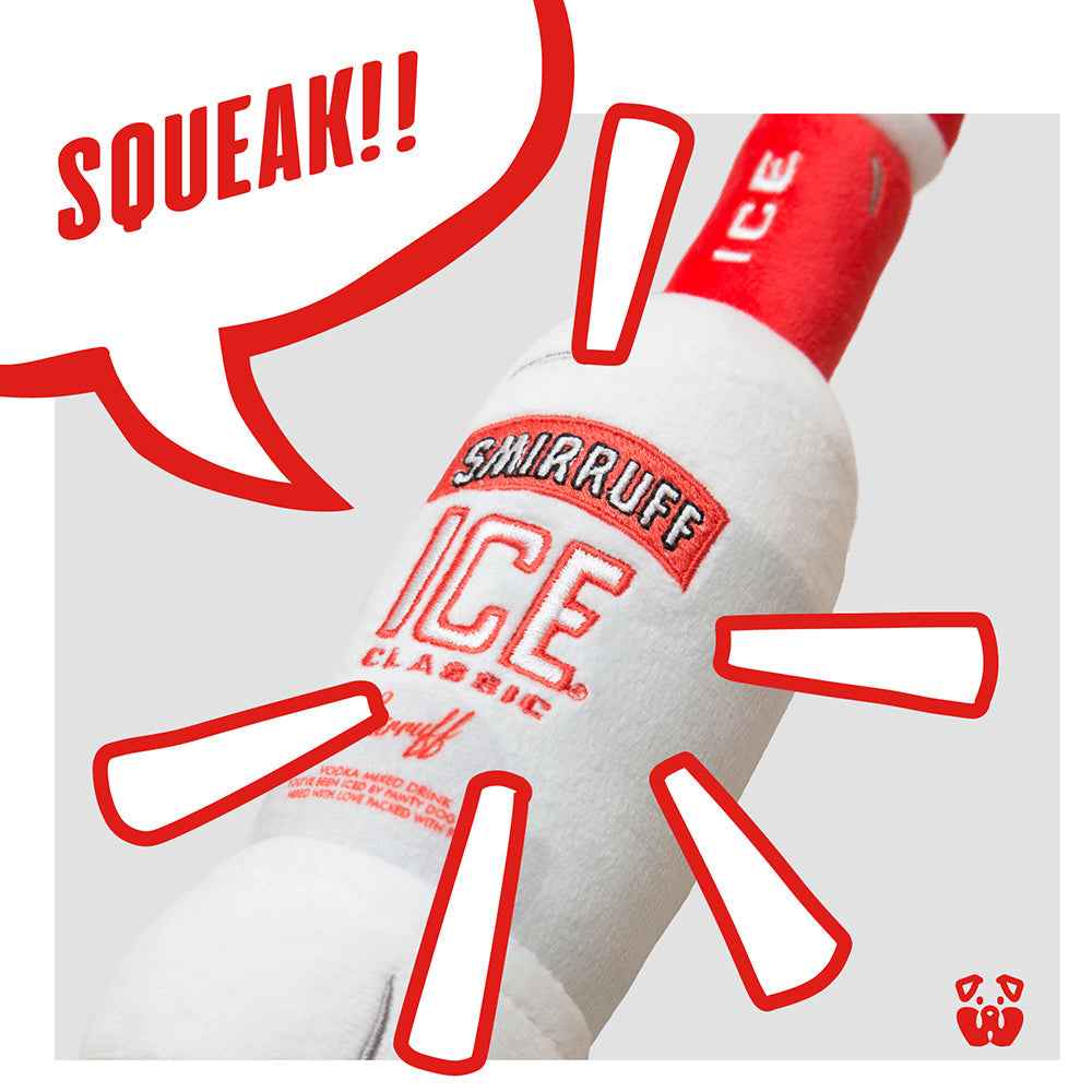 Pawty Smirruff Ice Bottle Squeaky Dog Toy