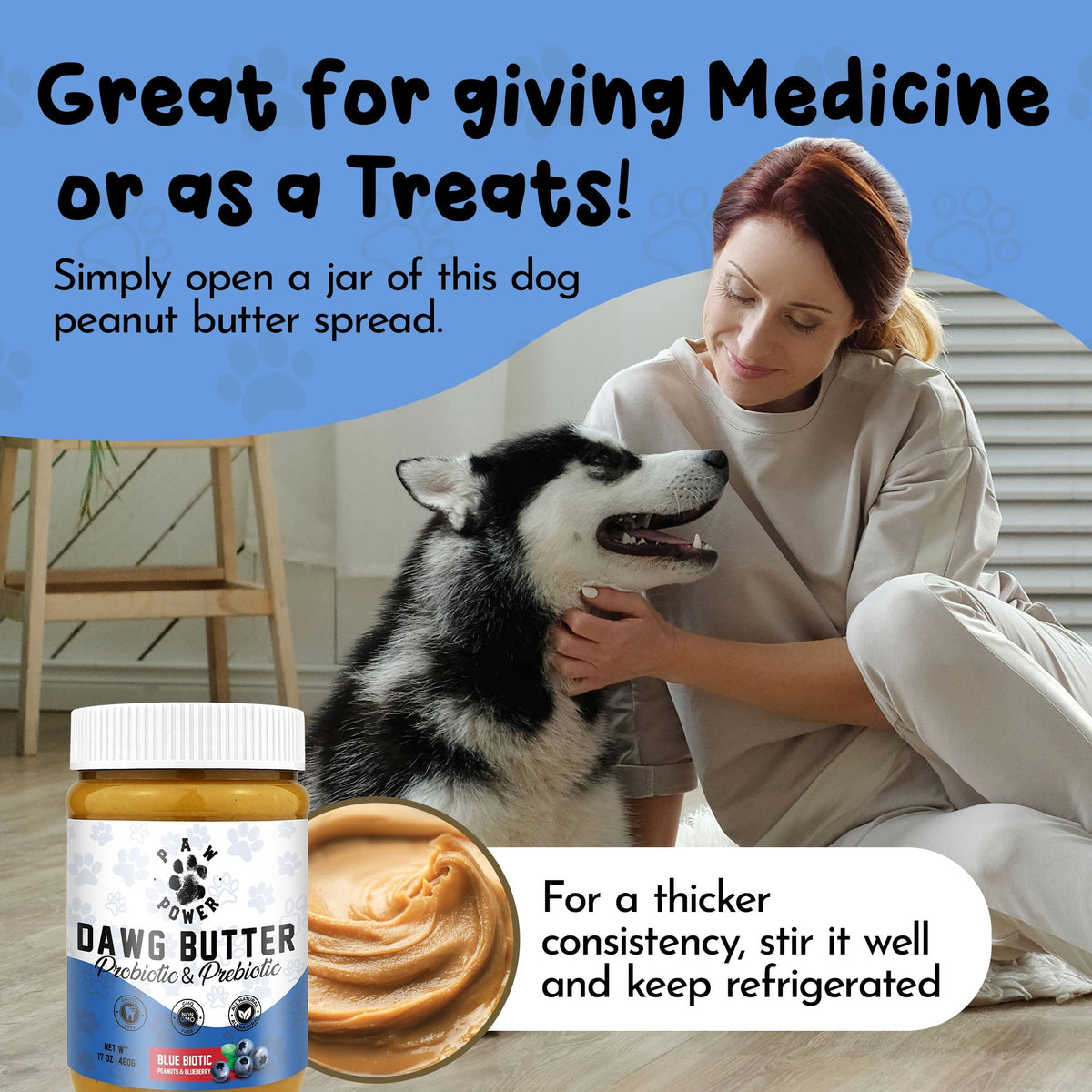 Dawg Butter Blue Biotic Dog Peanut Butter