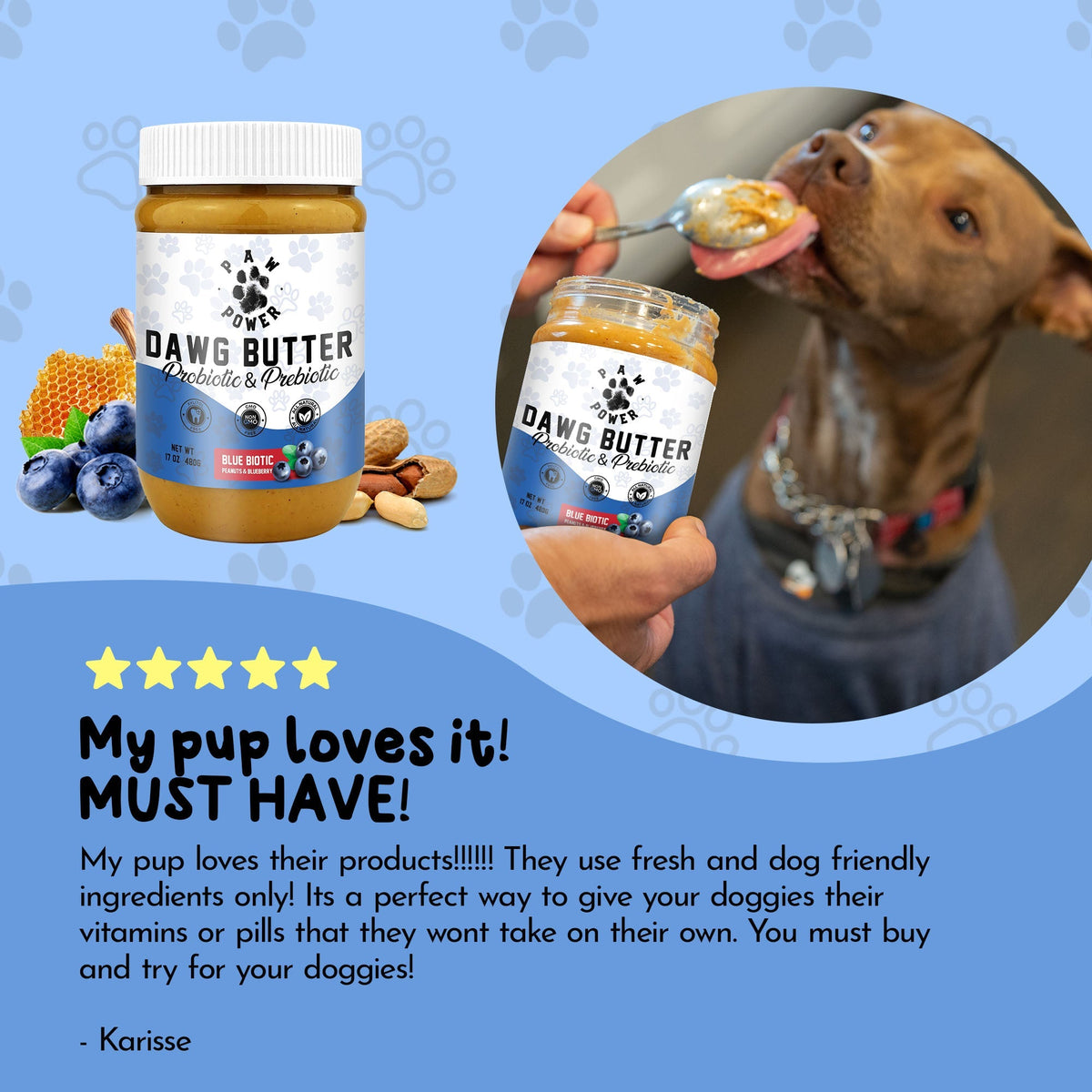 Dawg Butter Blue Biotic Dog Peanut Butter