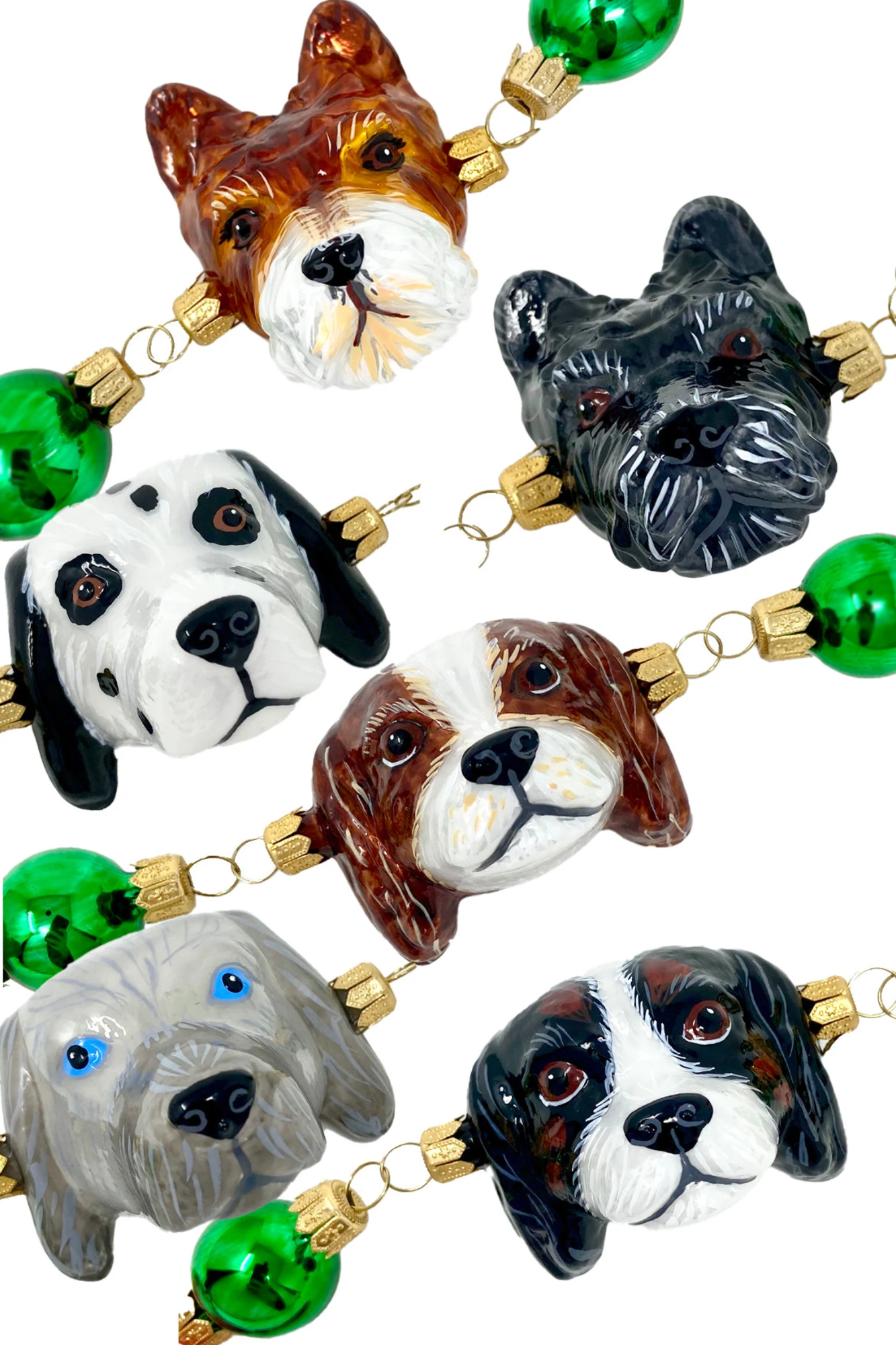 Presidential Pups Glass Tree Garland