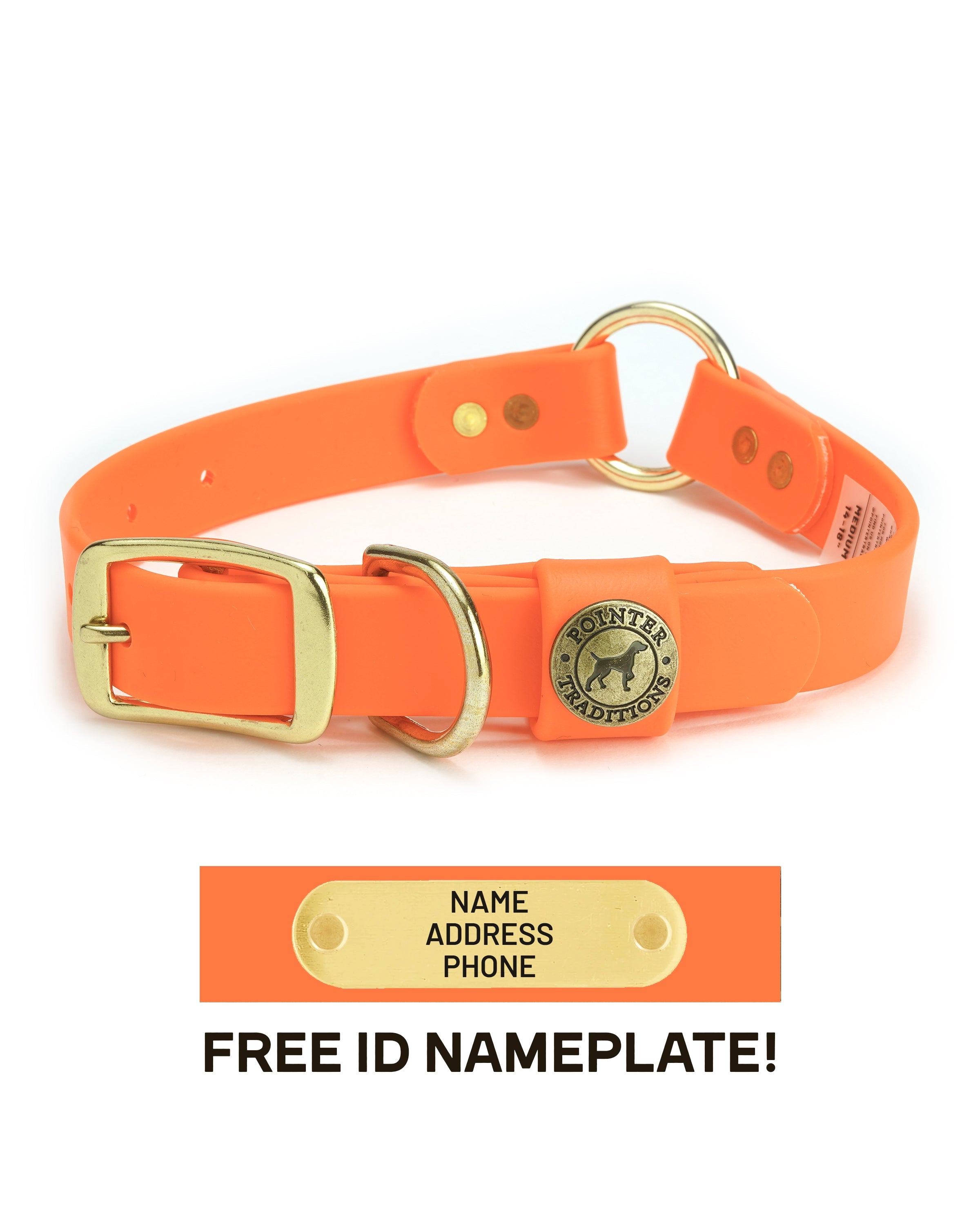 Hunting Dog Center Ring Collar - Blaze Orange