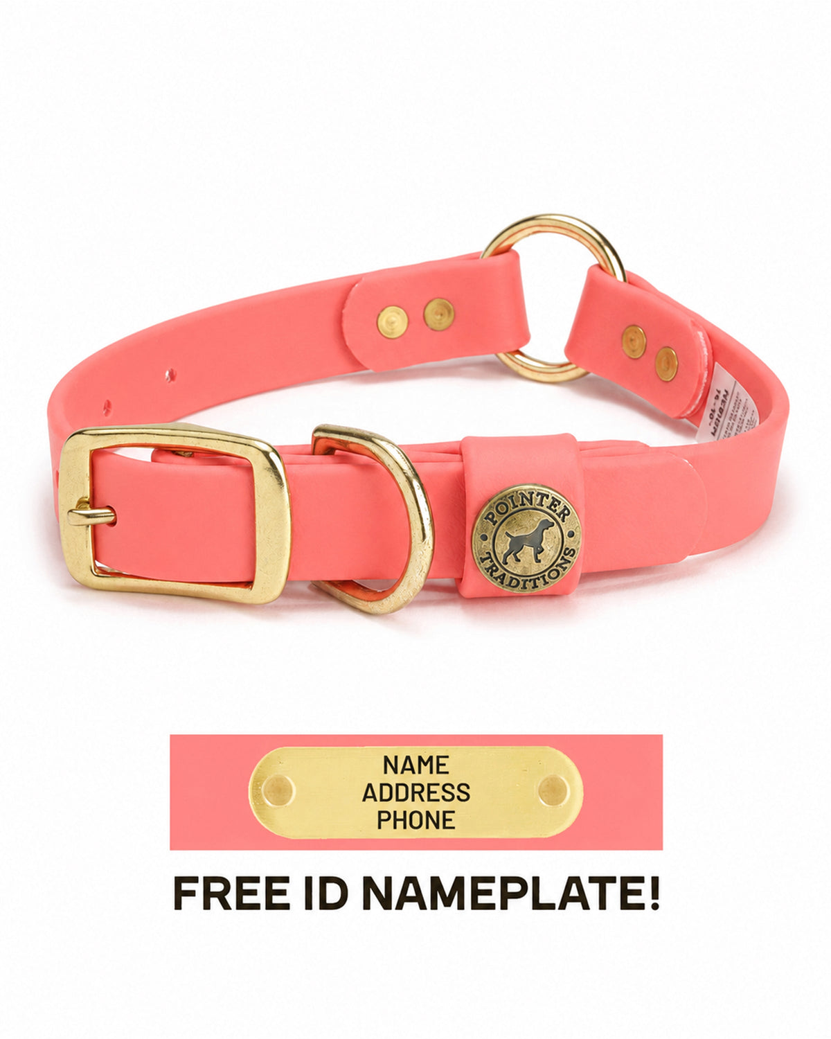 Hunting Dog Center Ring Collar - Coral | HT Animal Supply