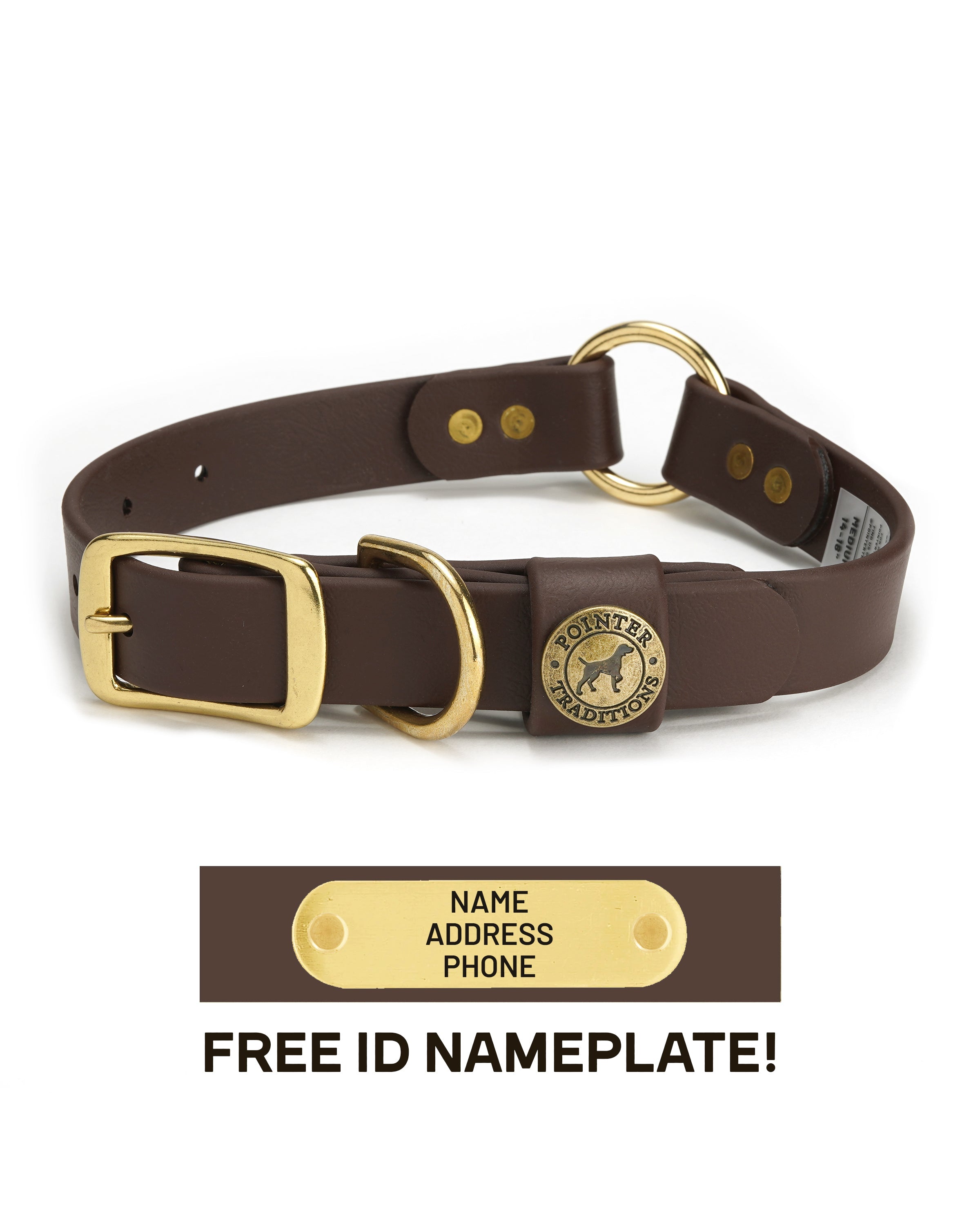 Hunting Dog Center Ring Collar - Leather Brown