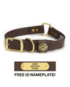 Hunting Dog Center Ring Collar - Leather Brown