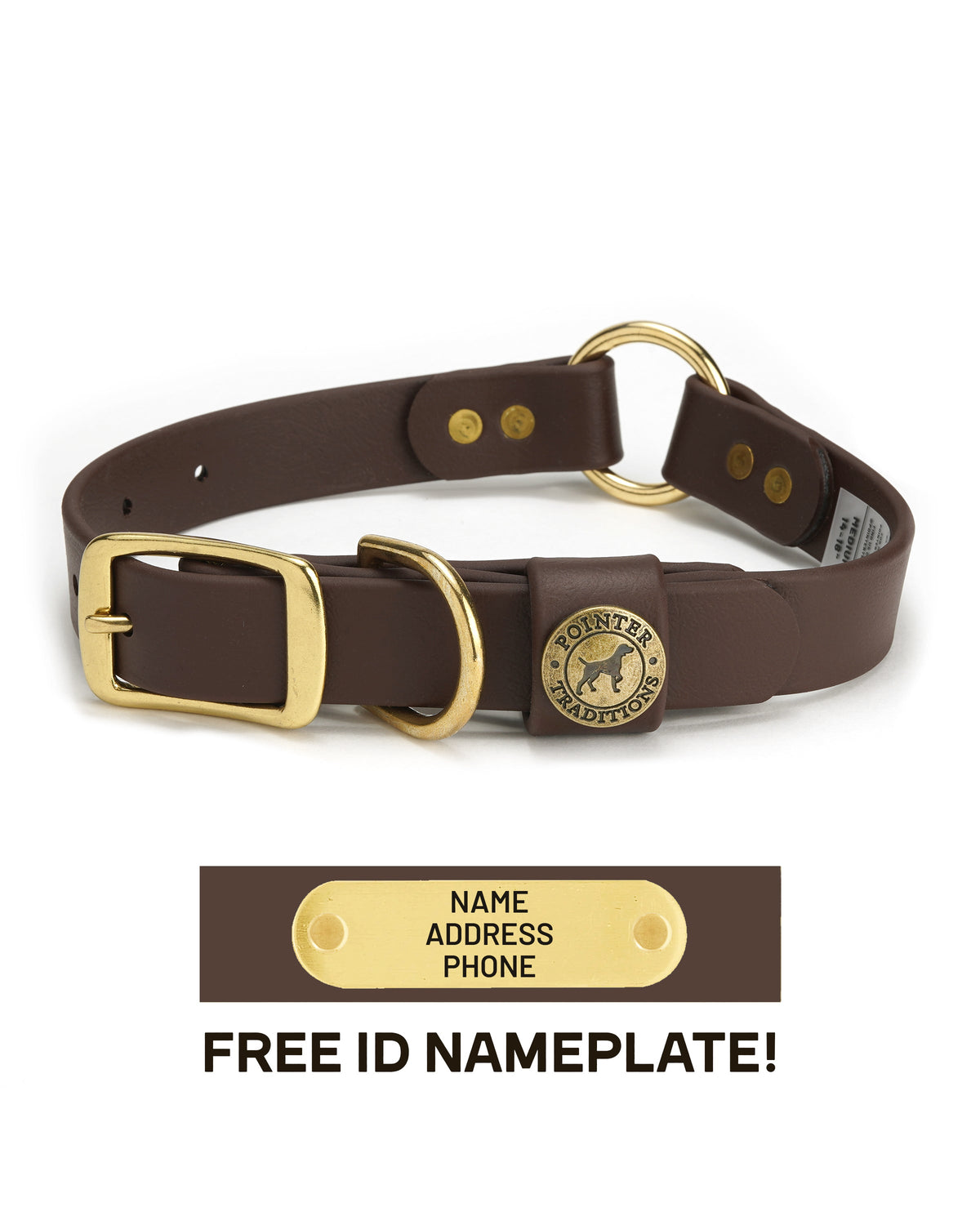 Hunting Dog Center Ring Collar - Leather Brown