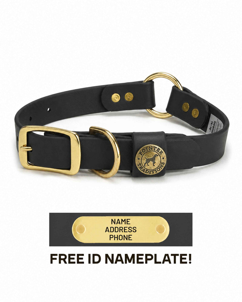 Hunting Dog Center Ring Collar - Midnight Black