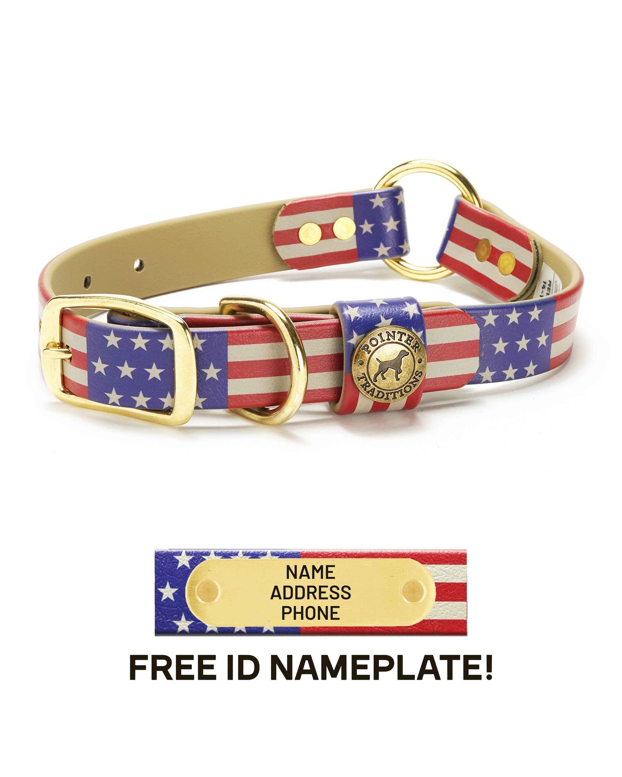 Hunting Dog Center Ring Collar - American Flag