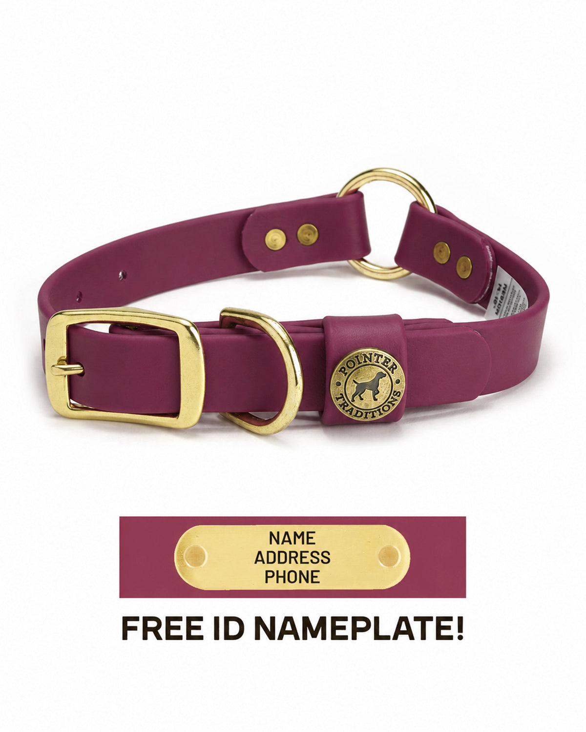Hunting Dog Center Ring Collar - Wine | HT Animal Supply