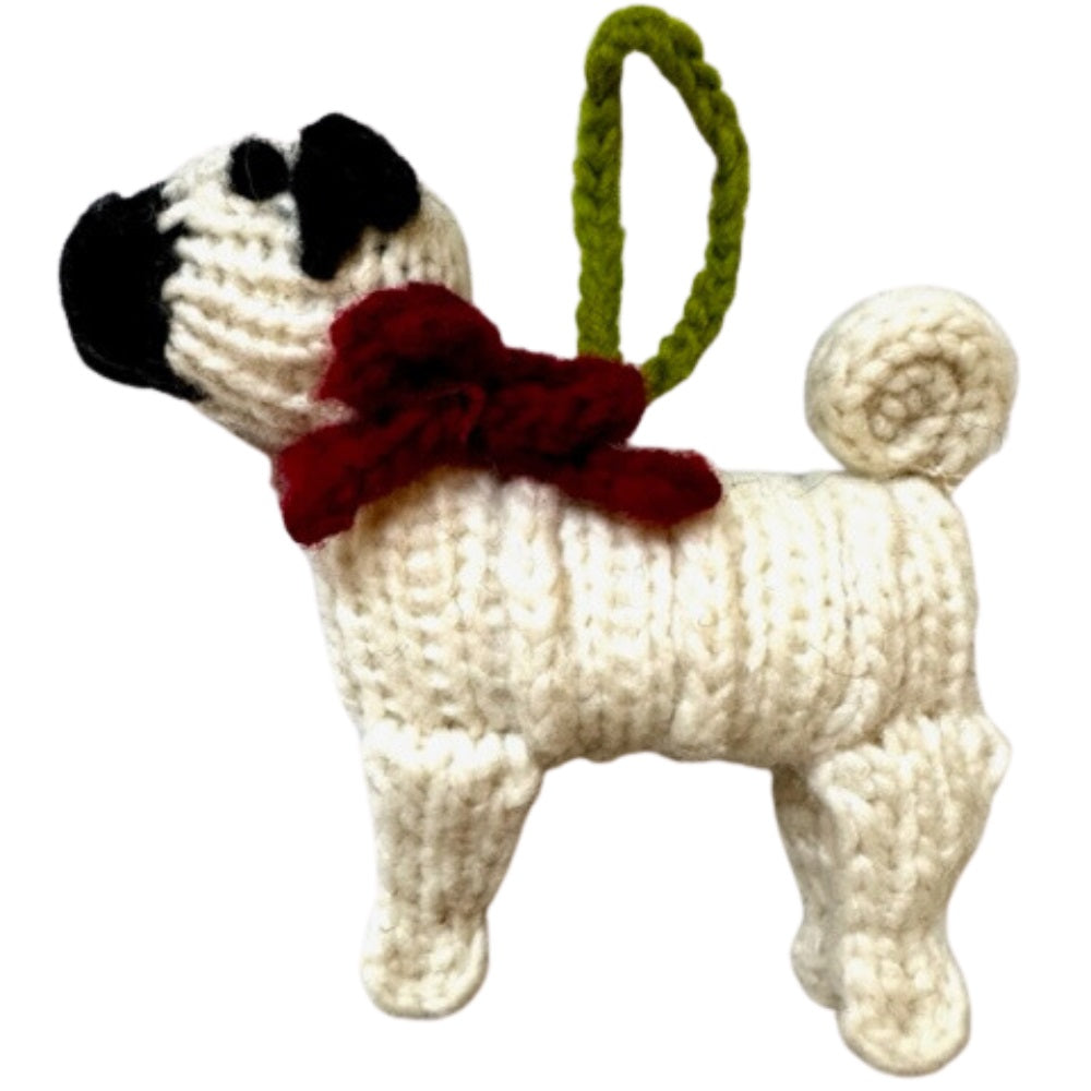 Chilly Dog Pug Wool Ornament