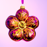 Amethyst Hibiscus Polish Glass Ornament