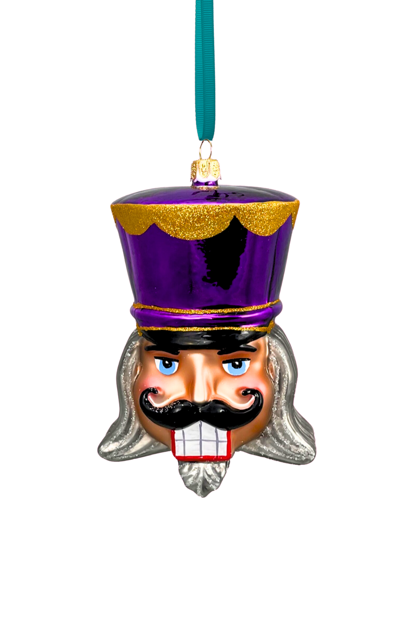 Imperial Amethyst Glass Nutcracker Ornament