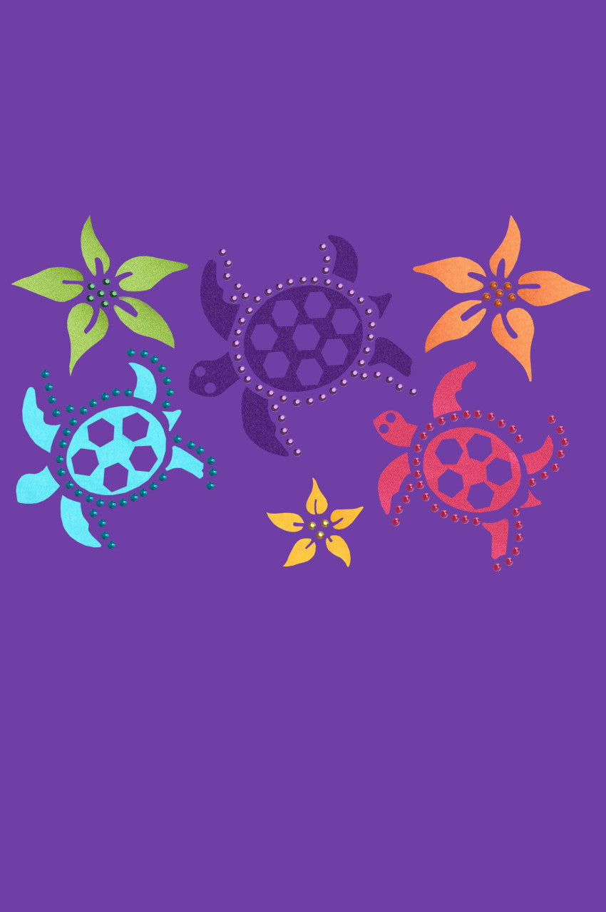 Satin Sea Turtles with Flowers - Bandanna