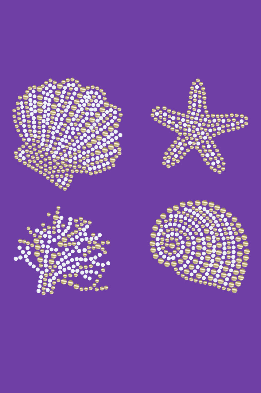 Gold & White Sea Shells - Women's Tee