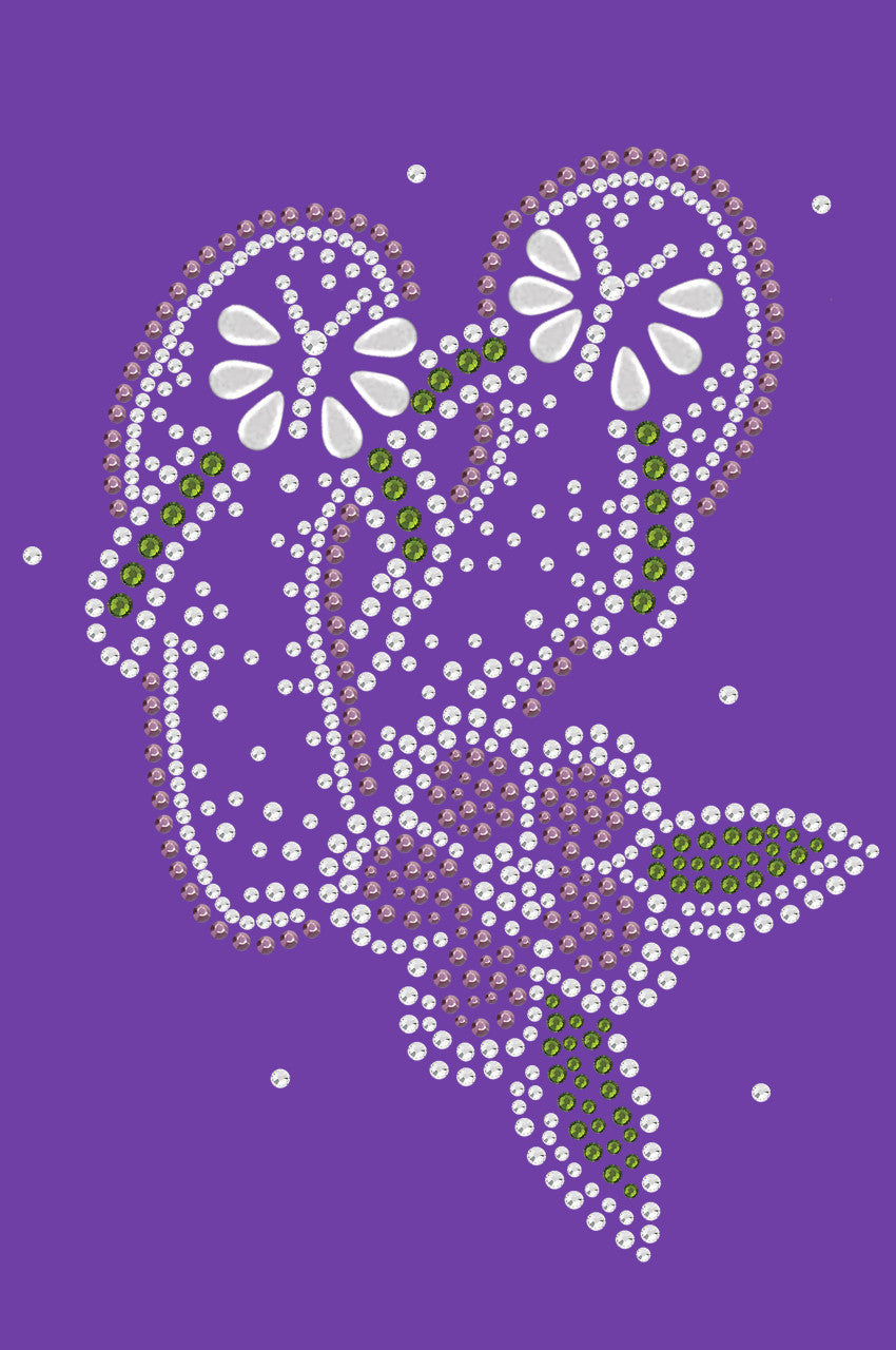 Pink Flip Flops with Flowers - Womens T-shirt