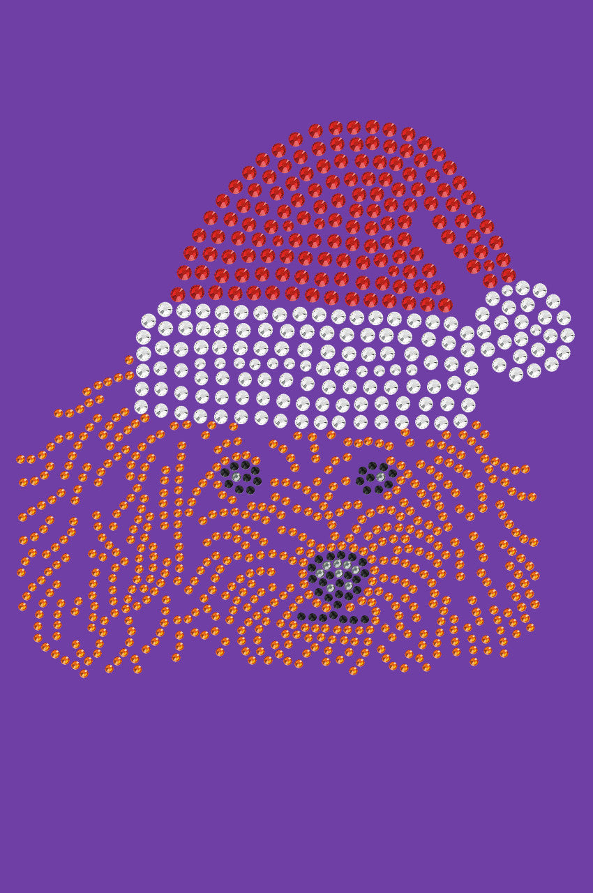 Poodle (Teddy) with Santa Hat - Womens T-shirt