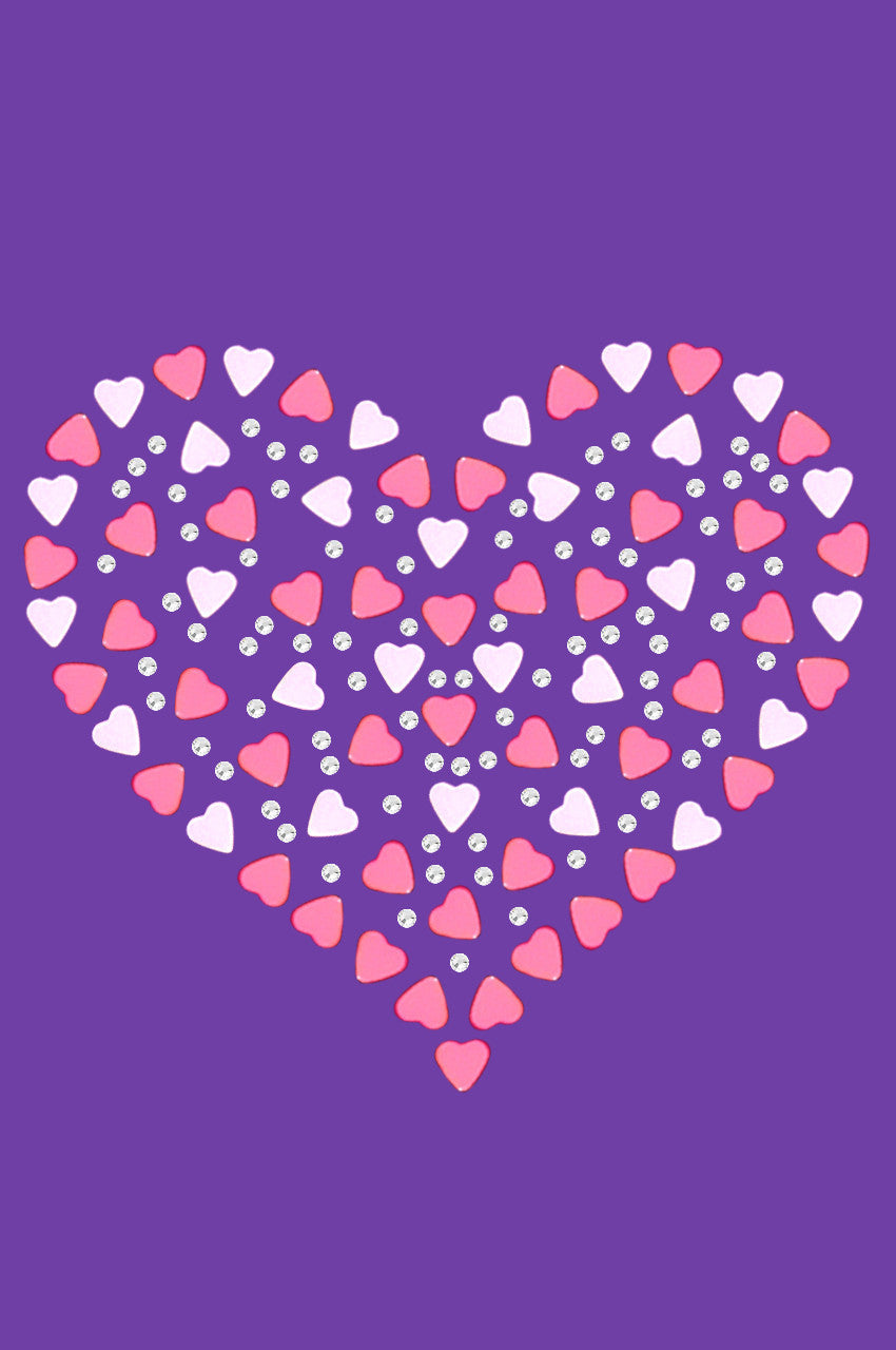 Pink Nailhead Hearts - Womens T-shirt
