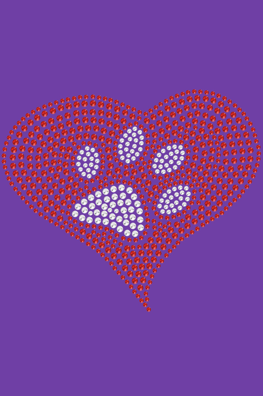 Red Heart with Paw 2 - Womens T-shirt