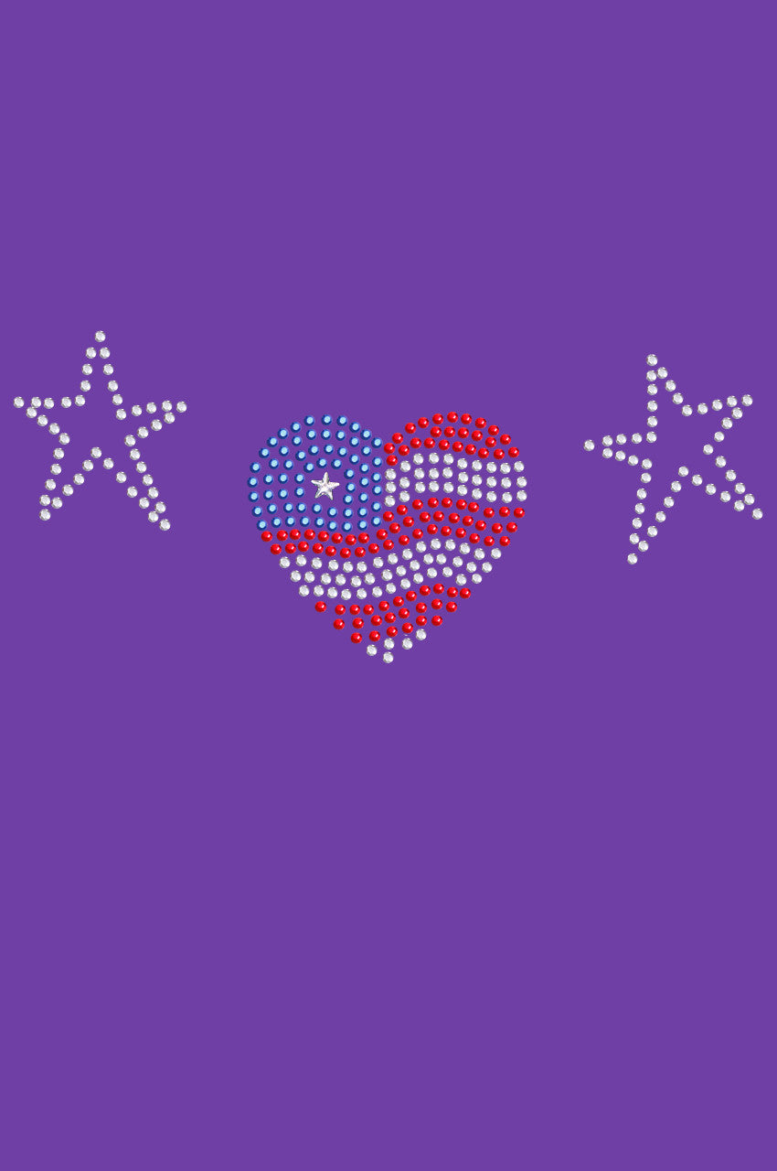 Patriotic Heart with Stars - Womens T-shirt