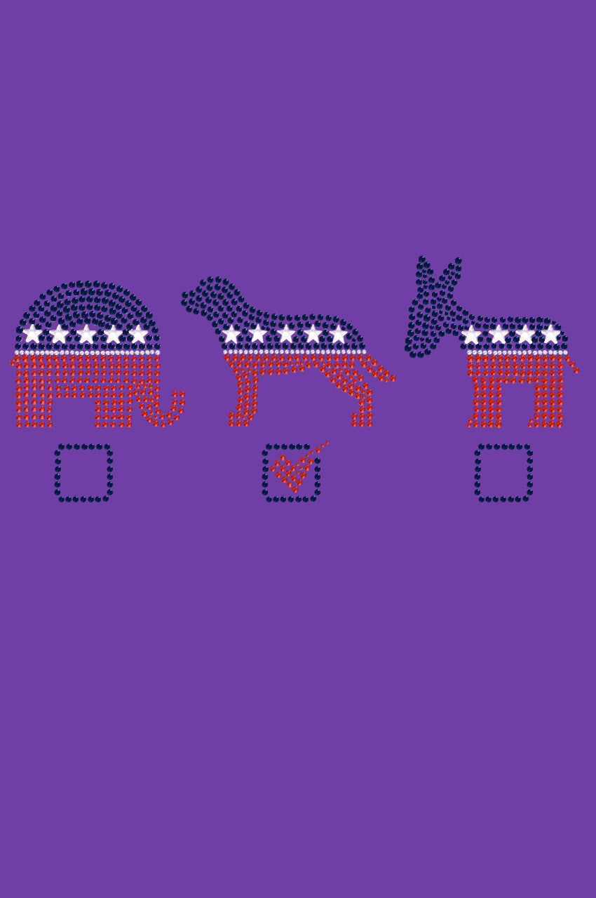 Vote Dog, Elephant, Donkey - Womens T-shirt