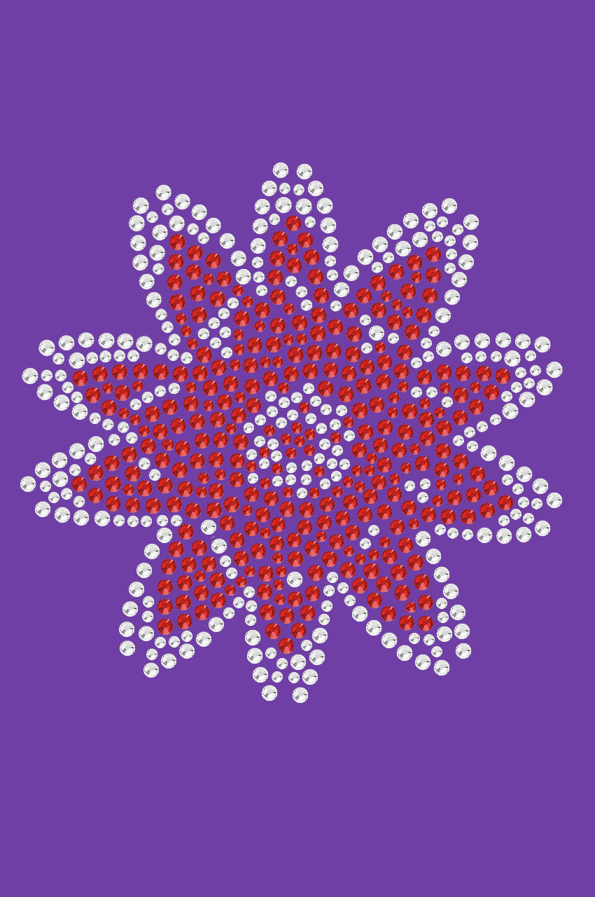 Red Rhinestone Flower - Bandanna
