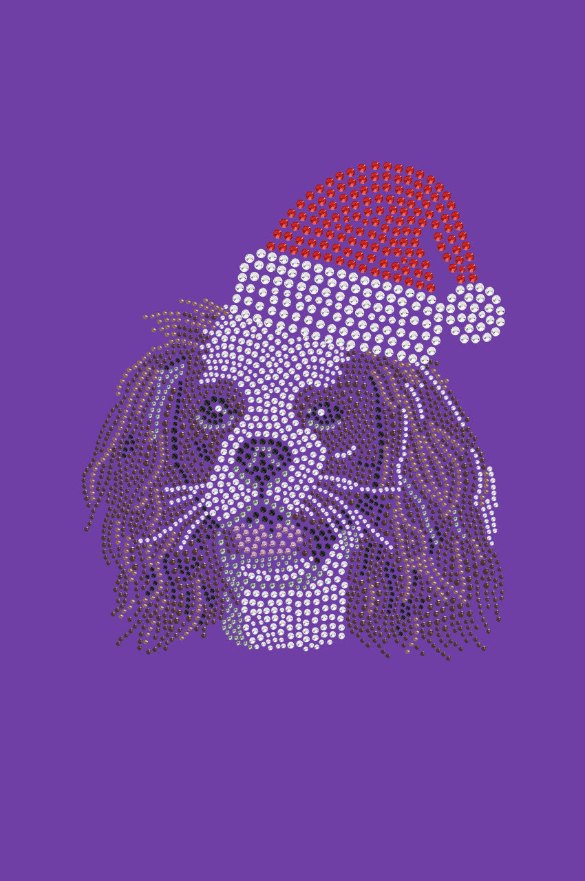 Cavalier King Charles Spaniel with Santa Hat - Womens Tee