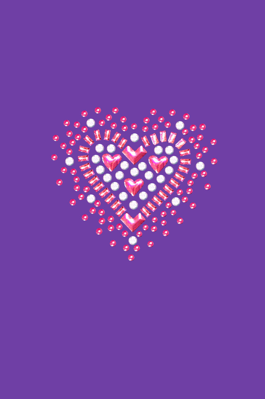 Pink Austrian crystal Heart - Womens T-shirt