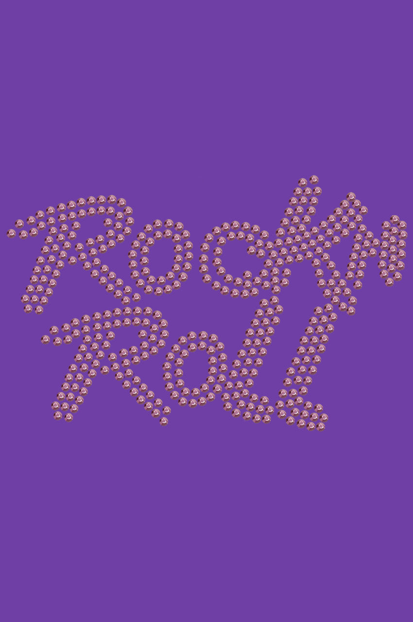 Rock n Roll (Pink Rhinestuds) - Womens T-shirt