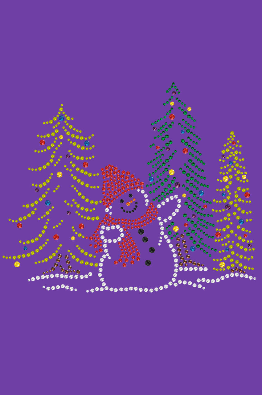 Snowman in Trees - Womens T-shirt