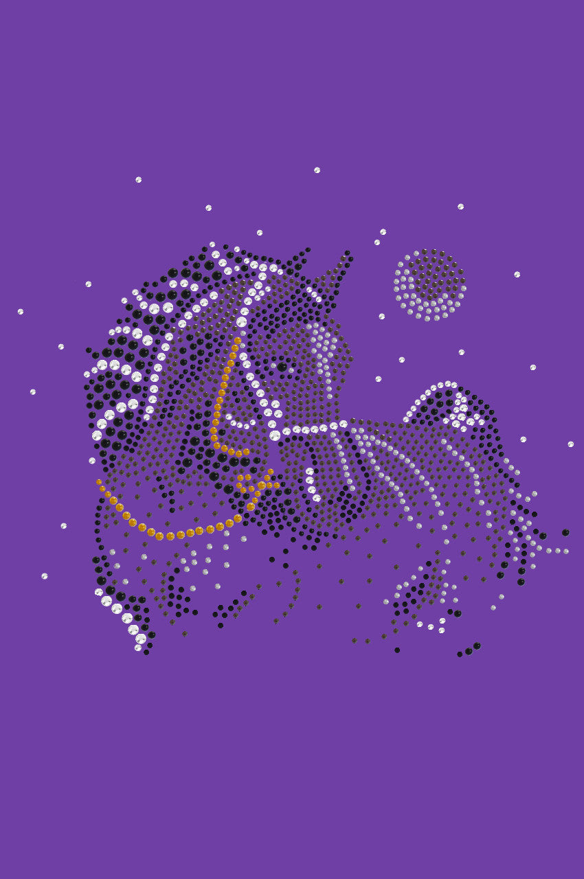 Horse with Stars & Moon - Womens T-shirt