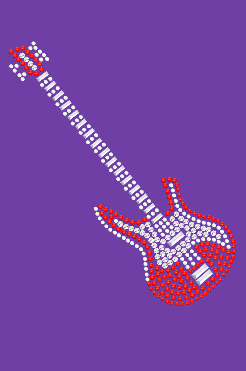 Guitar (Red Austrian crystal) - Womens T-shirt