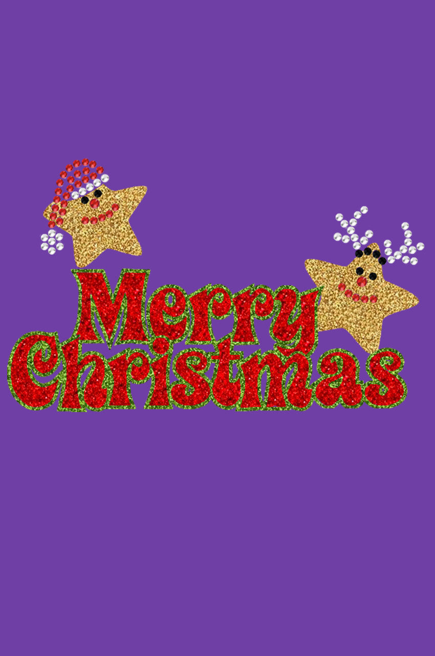 Merry Christmas Glitter Stars - Women's T-shirt