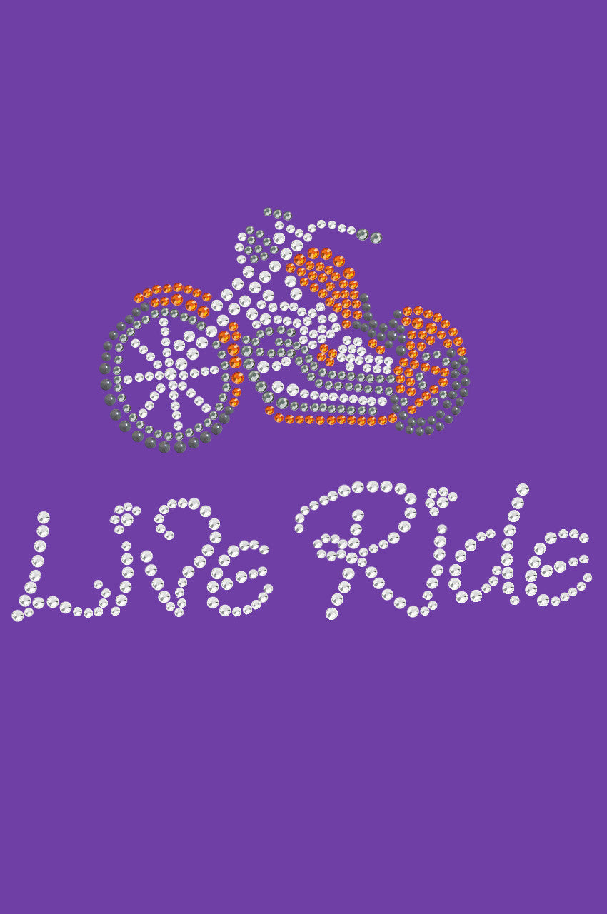 Live - Ride - Orange Motorcycle - Women's T-shirt