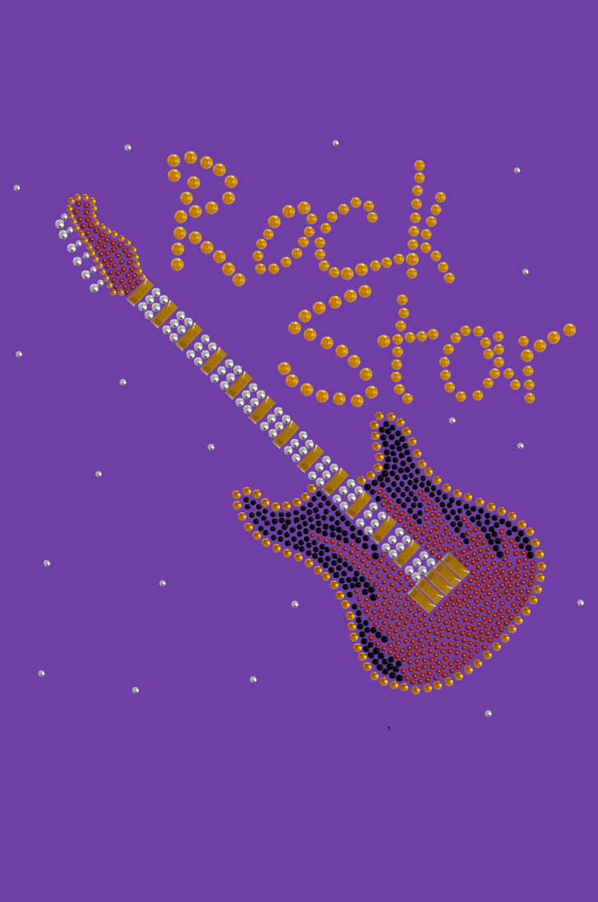 Rock Star with Red & Gold Guitar - Women's T-shirt