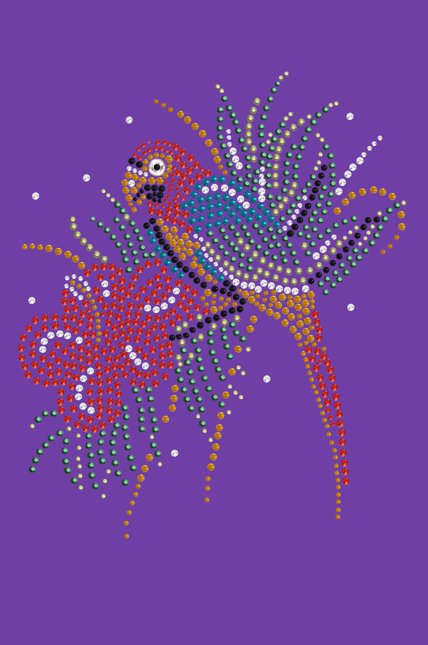 Parrot with Hibiscus - Womens T-shirt